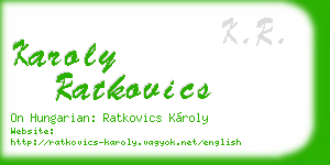 karoly ratkovics business card